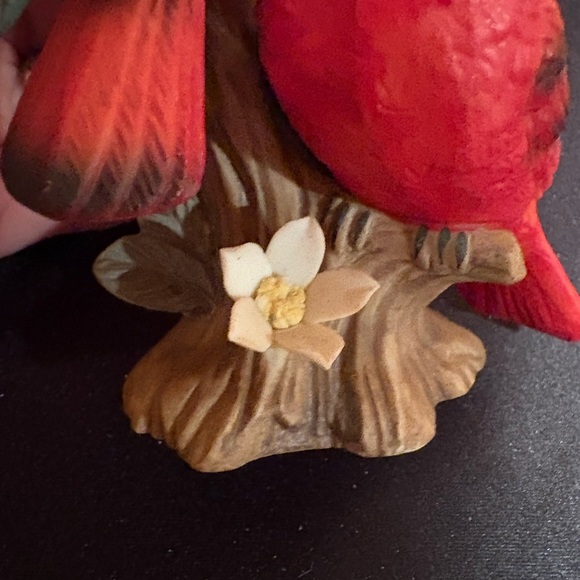 Vintage LEFTON CHINA Cardinals Figurine on Branch Egg Nest Collection 02203 - Picture 5 of 10